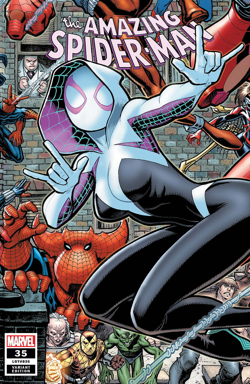 spider-gwen, comics, gwen, gwen stacy, marvel, spider-man, spidergwen, spiderman, HD phone wallpaper