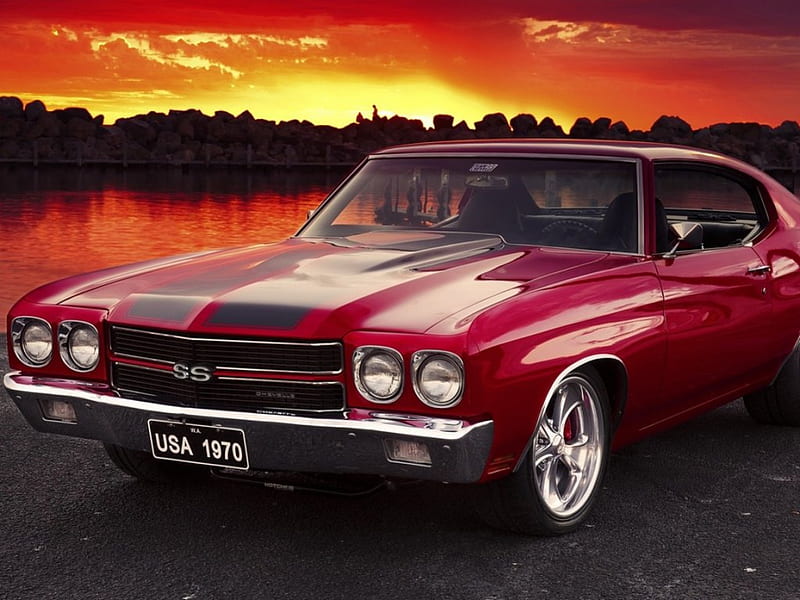 A red chevrolet chevelle ss, Chevelle SS, Red, Cheverolet, Car, HD wallpaper