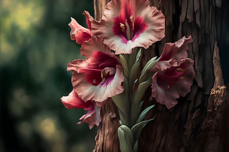 Beautiful gladiolus, Botany, Spring, Red, Petals, HD wallpaper