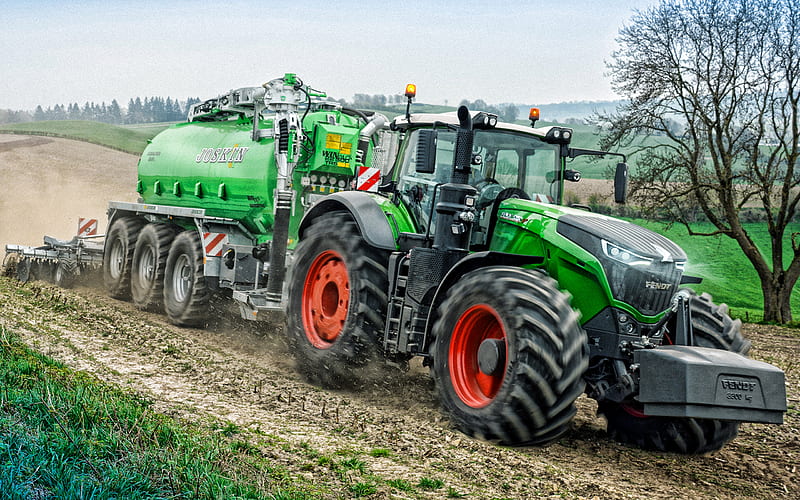 Fendt 1000 Vario, tractor, harvesting concepts, modern tractor, Fendt, fertilizer transportation, HD wallpaper