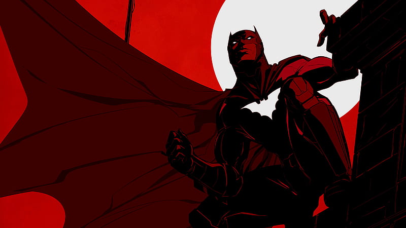 Batman Red Dark Theme, batman, superheroes, artwork, artist, artstation, HD wallpaper