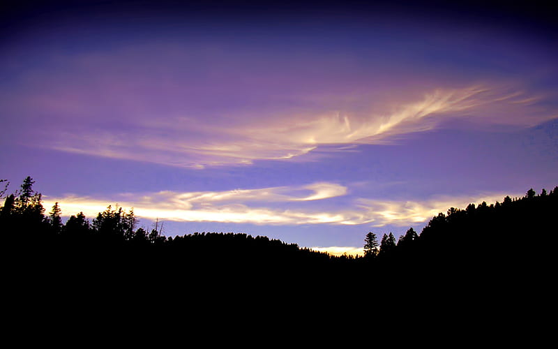 Idaho Evening, mountains, colors, nature, bonito, forests, twilight, clouds, HD wallpaper