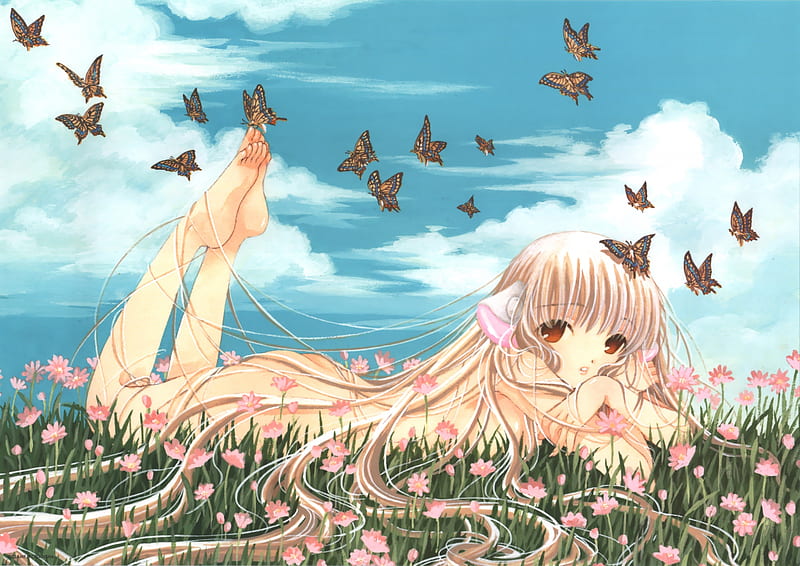 HD wallpaper: Chobits, Chii, anime girls, sky, nature, communication,  representation