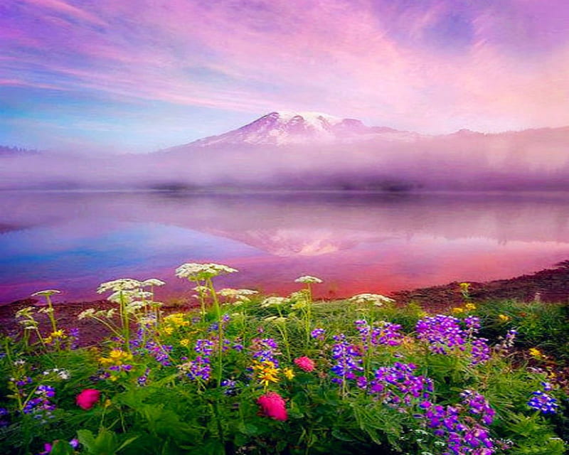 Beautiful Scenery, mountain, nature, scenery, lake, HD wallpaper