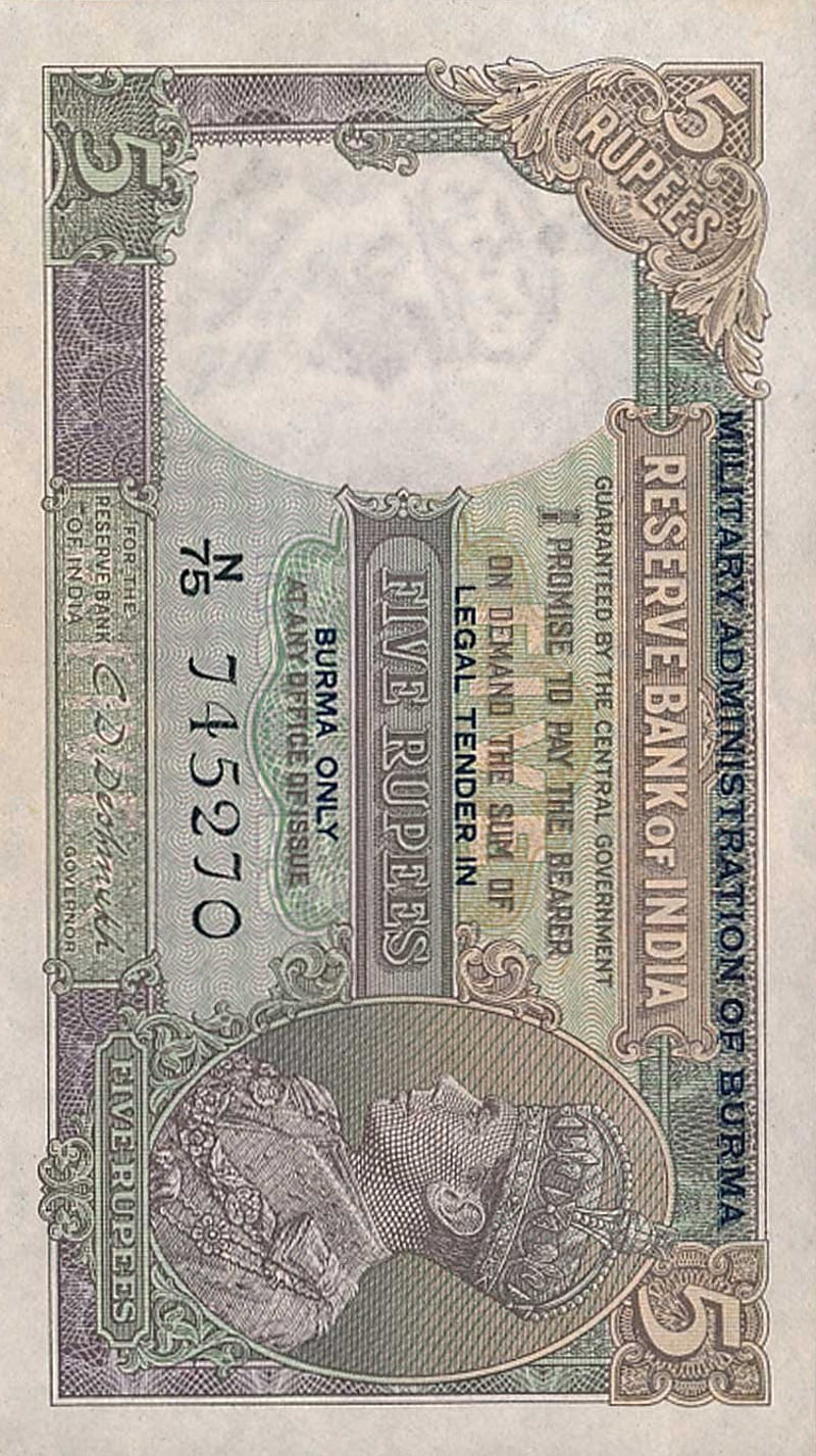 5 Rupees 1957, 1957, 5 rupees, HD phone wallpaper