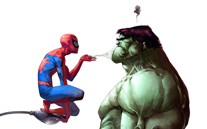 Spiderman vs hulk, spiderman, hulk, humor, Fondo de pantalla HD | Peakpx