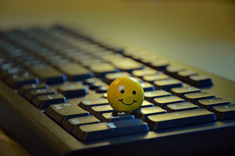 smiley, ball, keyboard, toy, HD wallpaper