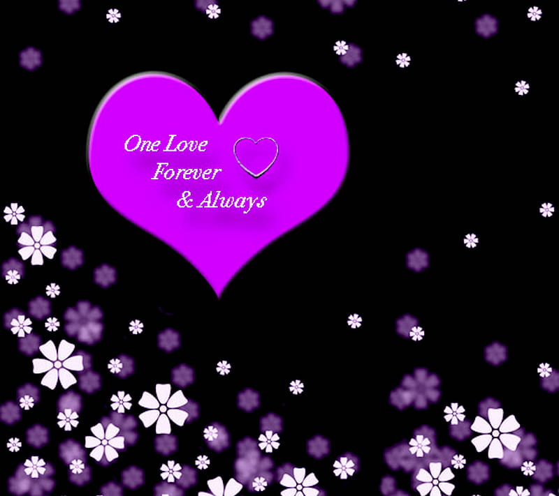 One Love, always, siempre, happy, heart, purple, smile, HD wallpaper