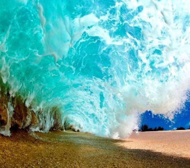 Under waves, beach, lovely, waves, sea, HD wallpaper | Peakpx