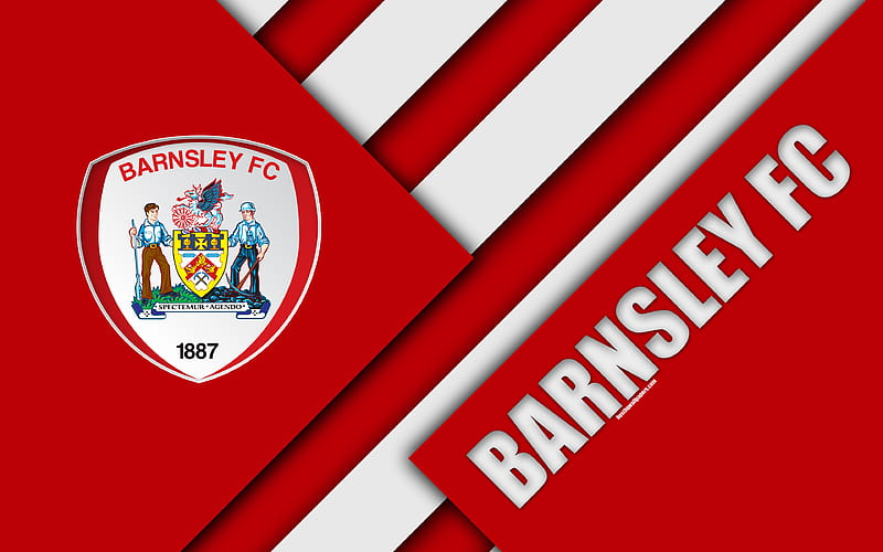 Barnsley FC, logo, red abstraction, material design, English football club, Barnsley, England, UK, football, EFL Championship, HD wallpaper