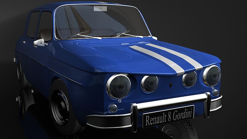 Renault, 3D, Car, Old, Vintage, Sedan, Race, Saloon, Vehicles, Rallye, French, Renault 8 Gordini, HD wallpaper