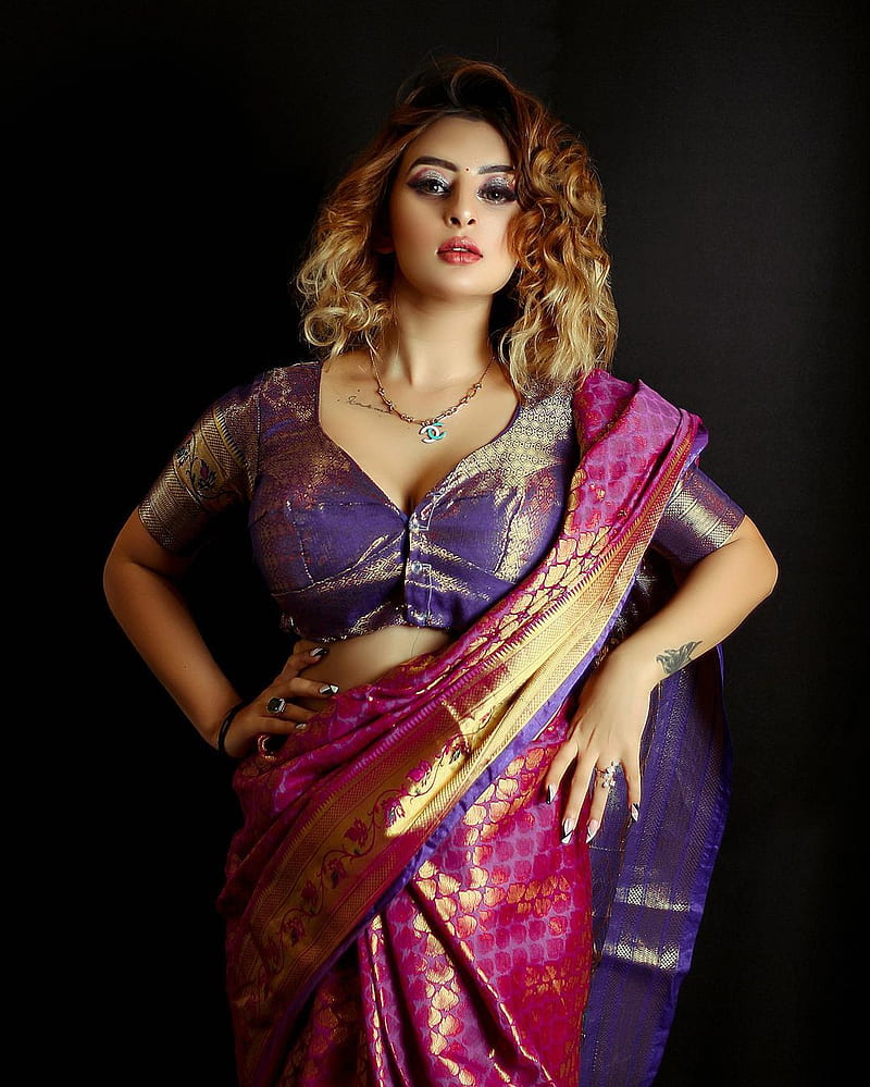 Ankita Dave, sari, fashion design, HD phone wallpaper