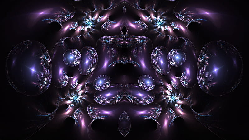 Fractals, purple, luminos, fractal, texture, abstract, blue, HD wallpaper