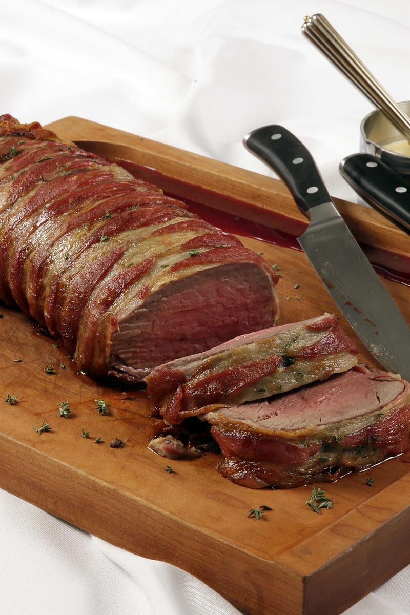 Beef Tenderloin, chateaubriand, bacon wrapped, HD phone wallpaper