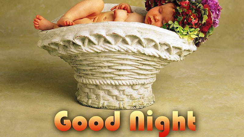 Baby Sleeping Inside White Basket Good Night, HD wallpaper | Peakpx