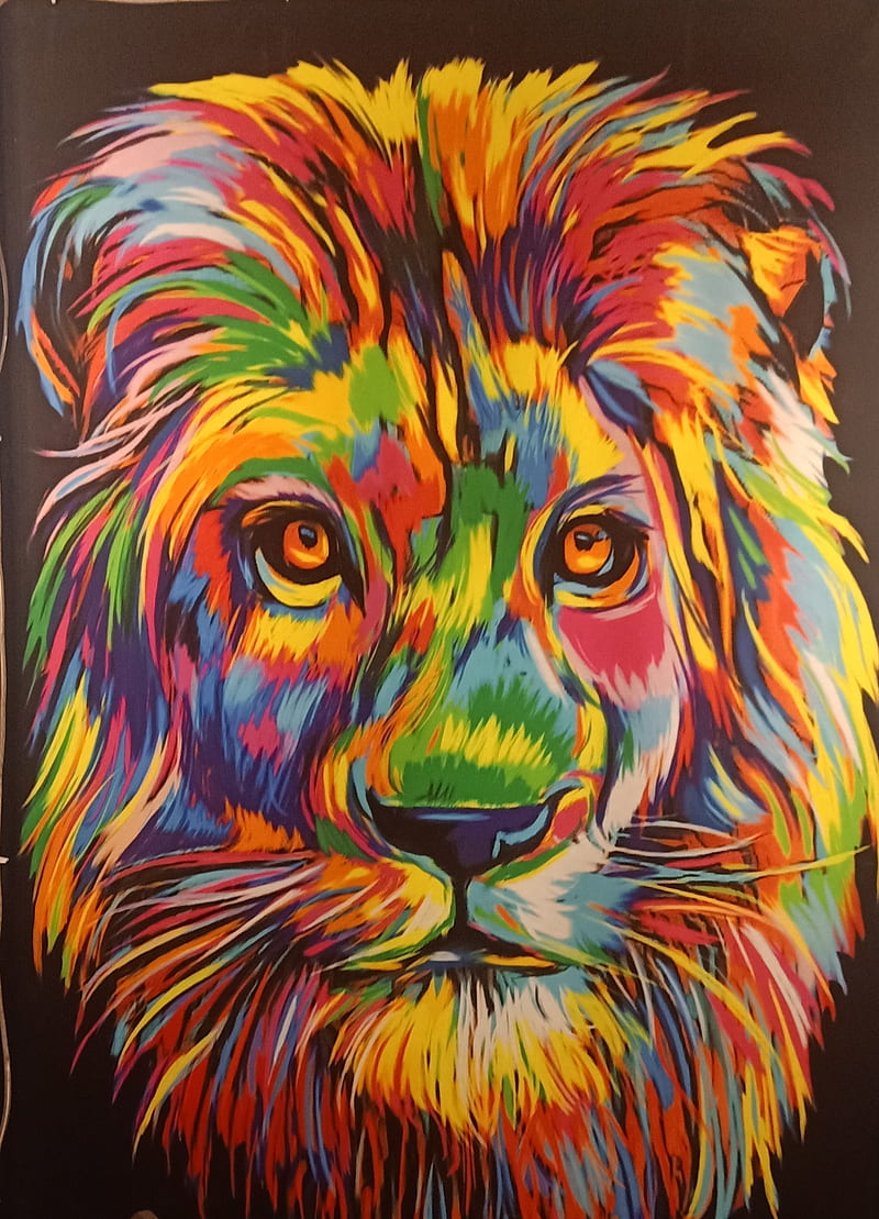 Color león, arte, rey, leones, pintar, Fondo de pantalla de teléfono HD |  Peakpx