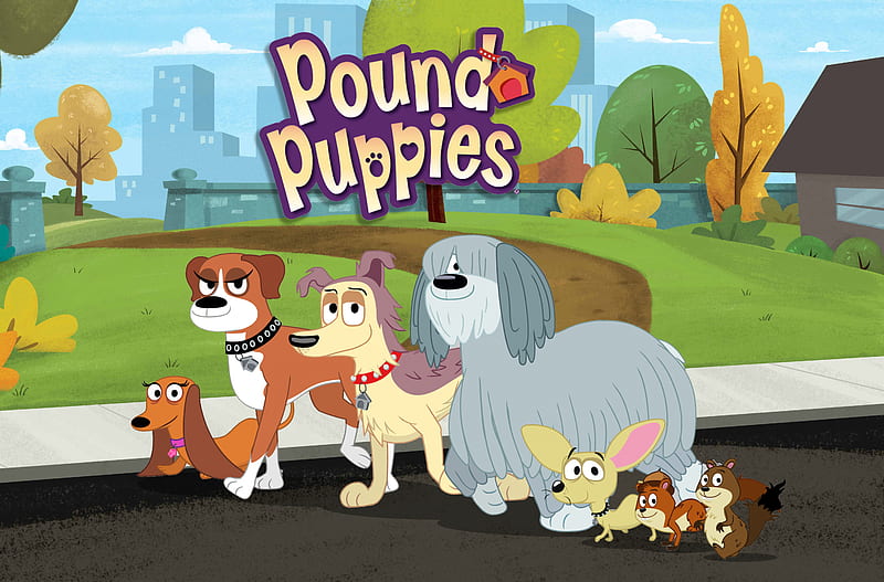 Pound Puppies, walking, hub, puppies, pound, HD wallpaper