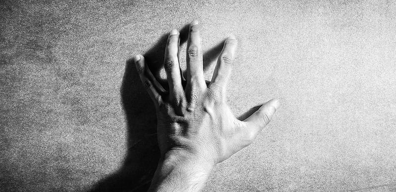 left human hand in grayscale graphy, HD wallpaper