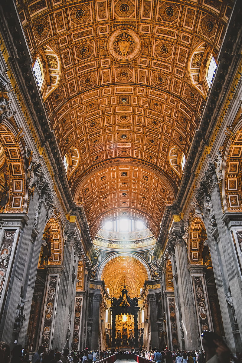St. Peter's Basilica ceiling, HD phone wallpaper