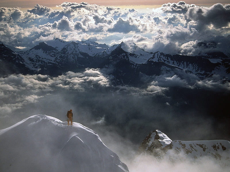 On Top of Eiger Peak Berner Alpen Switzerland., nature, alpen, switzerland, mountains, HD wallpaper