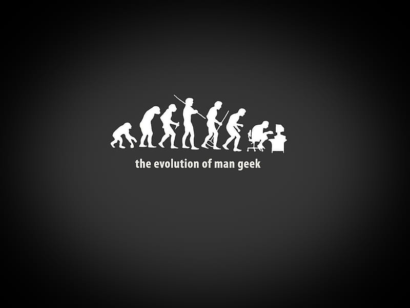 evolution, computer, man, evolutin, geek, HD wallpaper