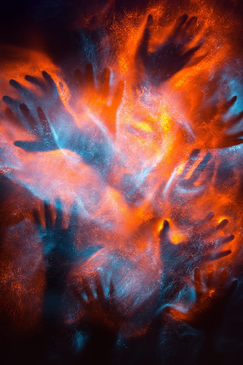 fire, dragon, hands, red, smoke, HD phone wallpaper