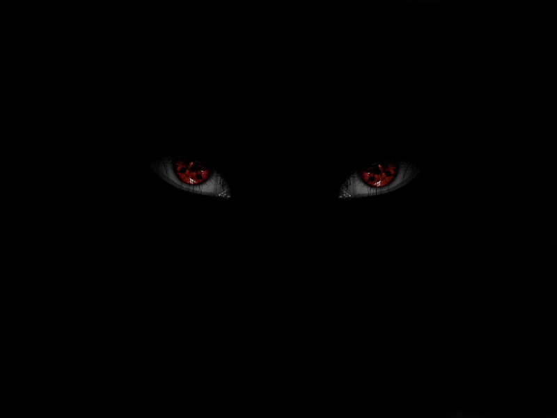 Eyes in the Dark, red, spooky, halloween, black, eyes, HD wallpaper