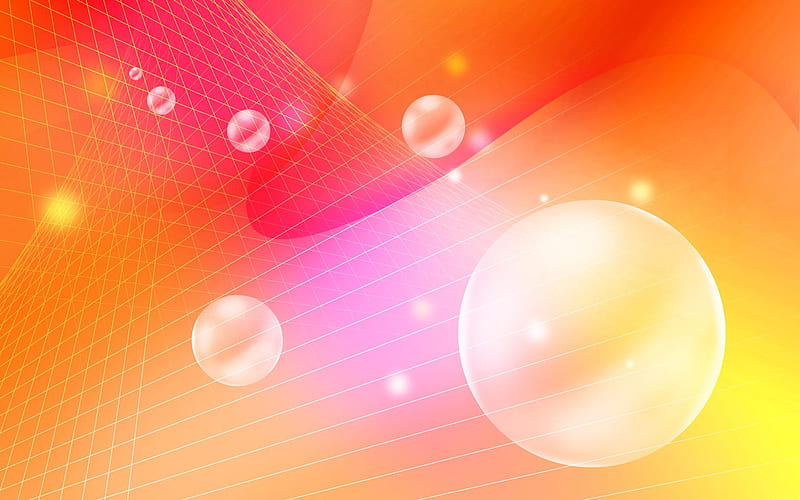 Fun Bubbles, yellow red tones, white bubbles, waves, bright light, HD  wallpaper | Peakpx