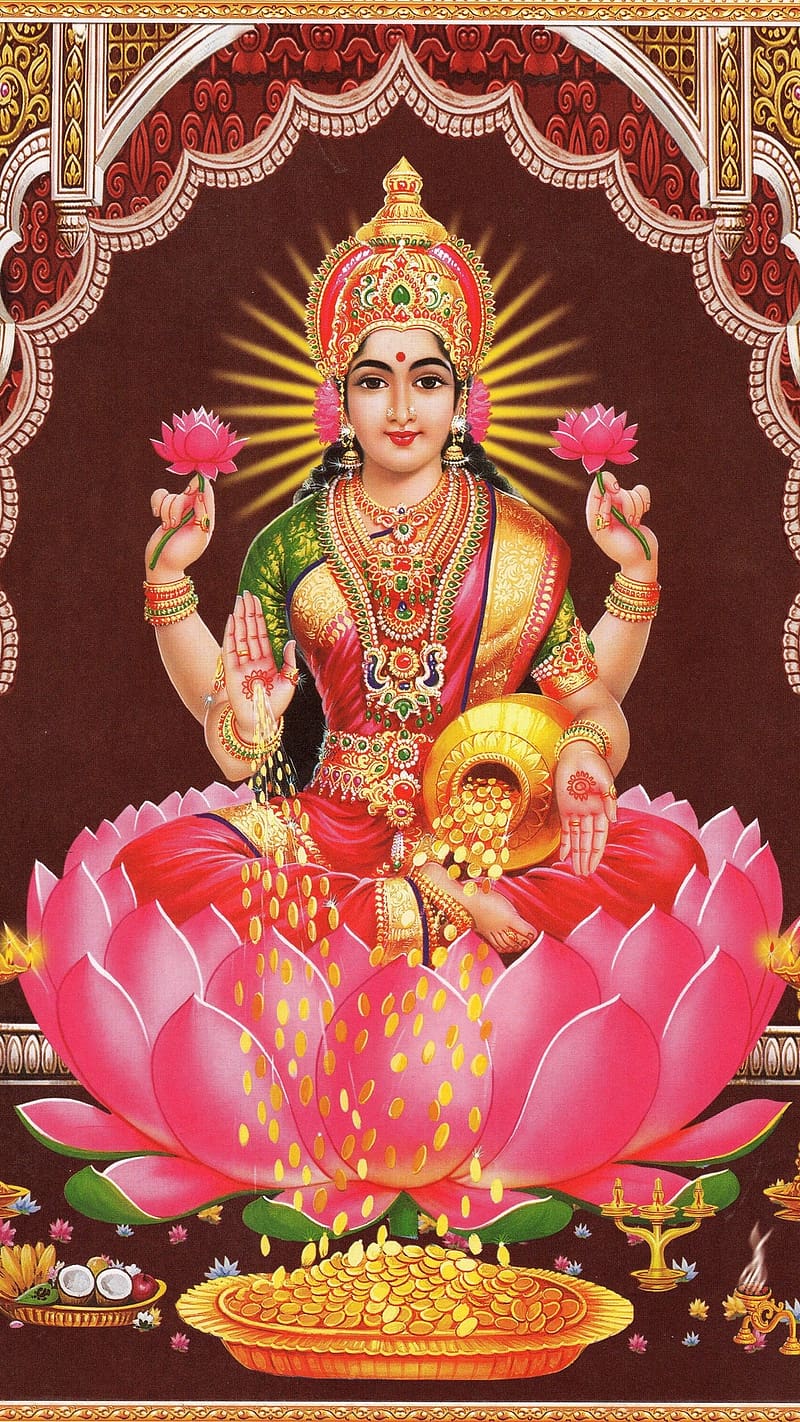 Lakshmi Devi, goddess, lord, god, HD phone wallpaper