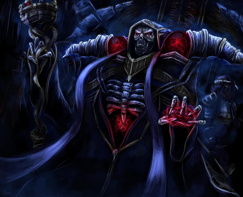 Ainz Ooal Gown, anime, overlord, phone, tablet, HD wallpaper