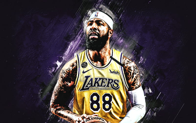 Markieff Morris, NBA, Los Angeles Lakers, purple stone background, American Basketball Player, portrait, USA, basketball, Los Angeles Lakers players, HD wallpaper