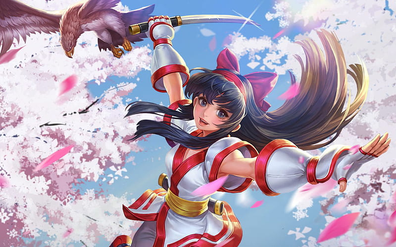Nakoruru, MOBA, girl with sword, characters list, 2018 games, King of Glory, League of Legends, HD wallpaper