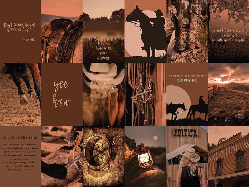 100pcs Cowgirl Western Collage Kit Brown Country Wall Western Asthetic HD  wallpaper  Peakpx