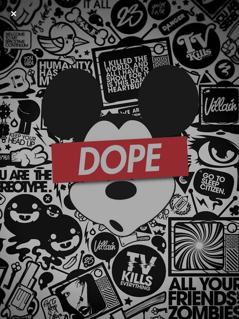 Micky dope, bands, day, dead, disney, mouse, rock, rolling, stones, white, HD phone wallpaper