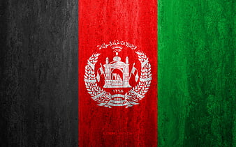 Flag of Afghanistan, concrete texture, stone background, Afghanistan ...
