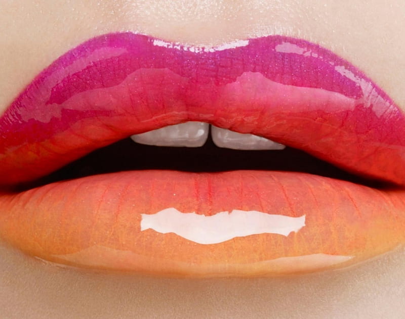 Summer Sherbet Lips, model, Lips, Color, girl, HD wallpaper