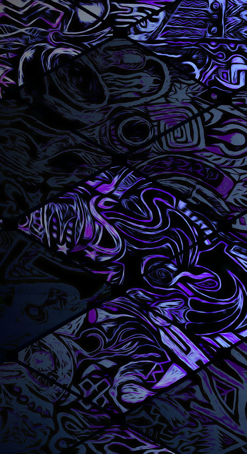 Zigzag Purple, abstract, amoled, oled, pattern, patterns, tall, HD phone wallpaper