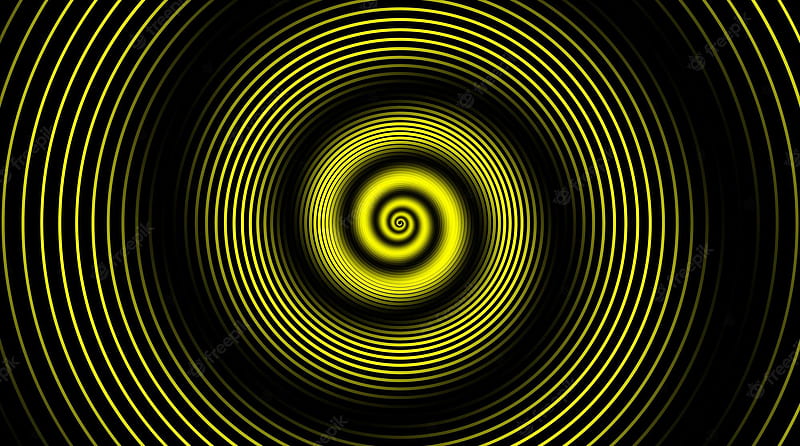 Premium Vector. Hypnotic black and yellow spiral swirl hypnotize spirals vertigo geometric illusion, Hypnotizing, HD wallpaper
