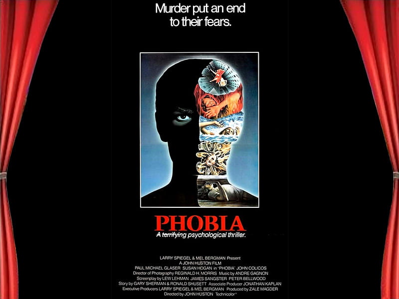 Phobia01, posters, Phobia, classic movies, john huston, HD wallpaper