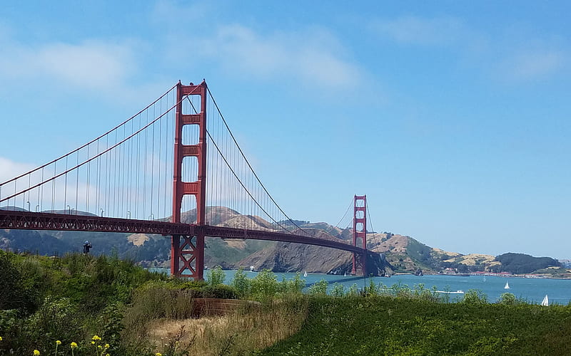 San Francisco, Golden Gate Bridge, suspension bridge, San Francisco Bay, Pacific Ocean, summer, California, USA, HD wallpaper