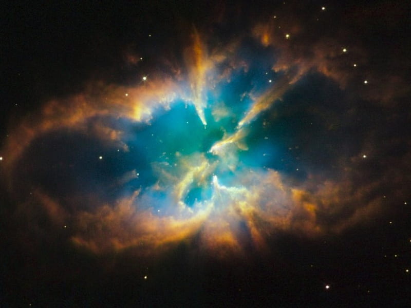NGC_2818_Nebula, orange, space, nebulae, black, bonito, Nasa, Hubble, NGC2818, awesome, color, majestic, light, blue, HD wallpaper