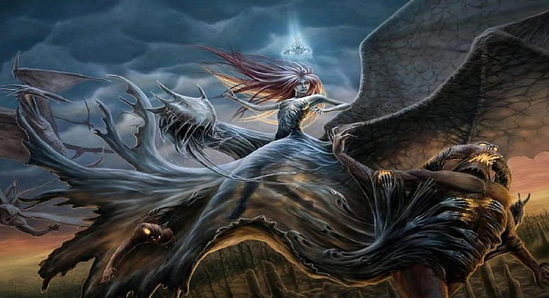Queen Of The Monsters, monsters, female, fantasy, wings, HD wallpaper ...