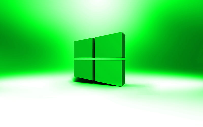 Windows 10 green logo, creative, OS, green abstract background, Windows 10  3D logo, HD wallpaper | Peakpx