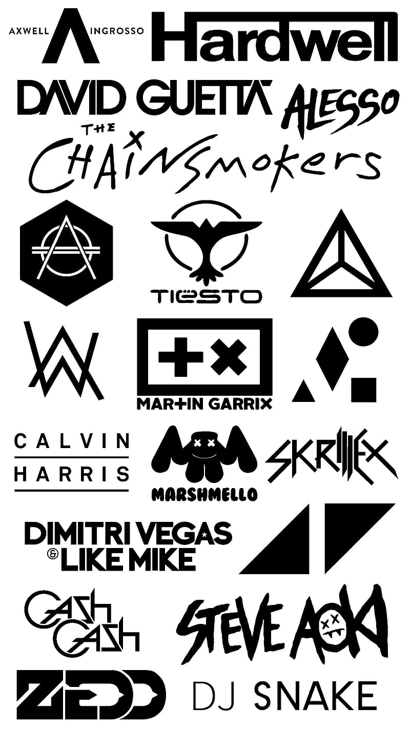 Dj Logos Alan Walker Calvin Harris David Guetta Edm Logo Marshmallow Martin Garrix Hd Mobile Wallpaper Peakpx