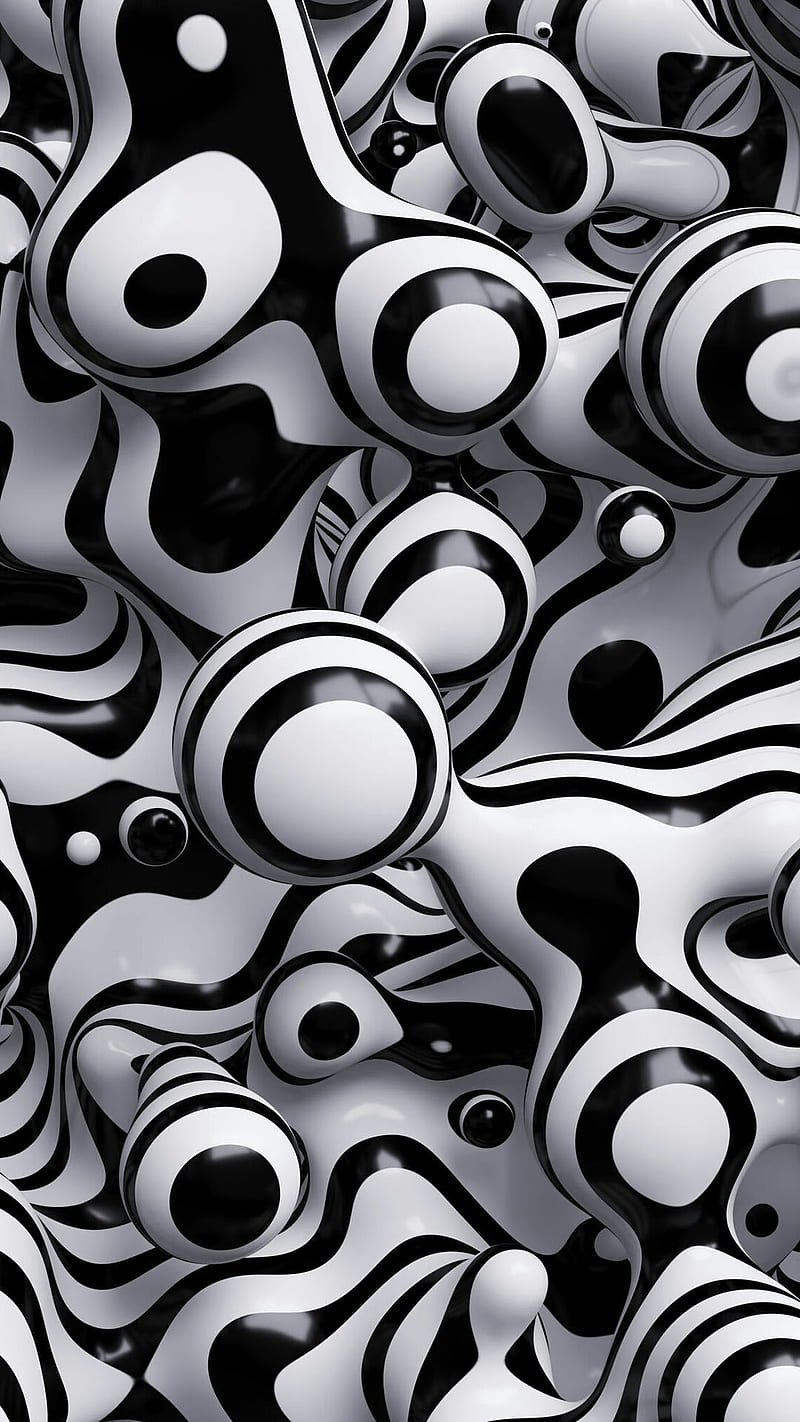 abstract, black, desenho, round, forma, white, HD phone wallpaper