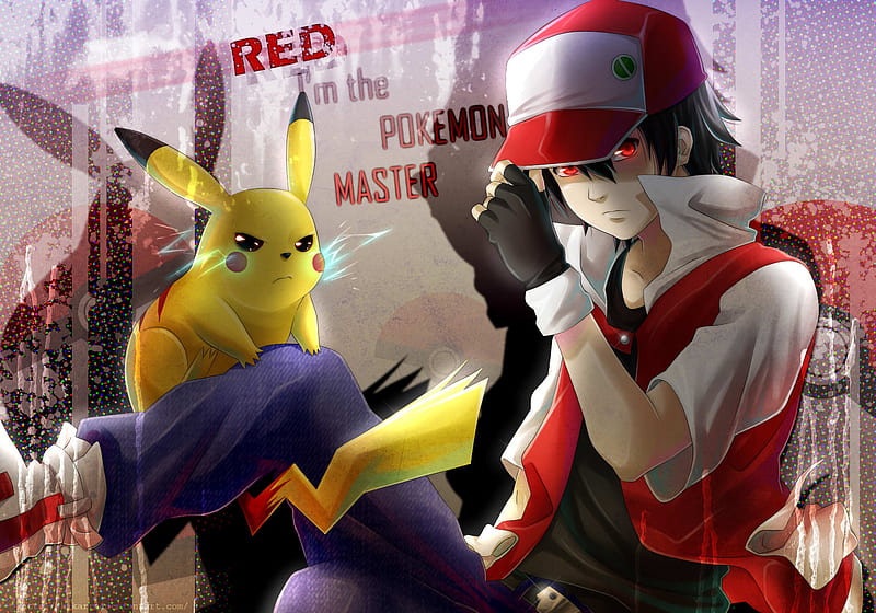 Red and Pikachu fan art HD wallpaper