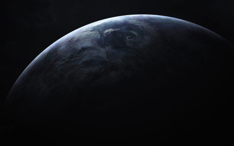 Earth from space, darkness, Solar System, galaxy, Earth, sci-fi, stars, universe, NASA, planets, HD wallpaper