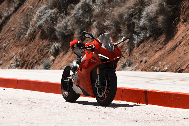 motorcycle, bike, sport bike, red, HD wallpaper