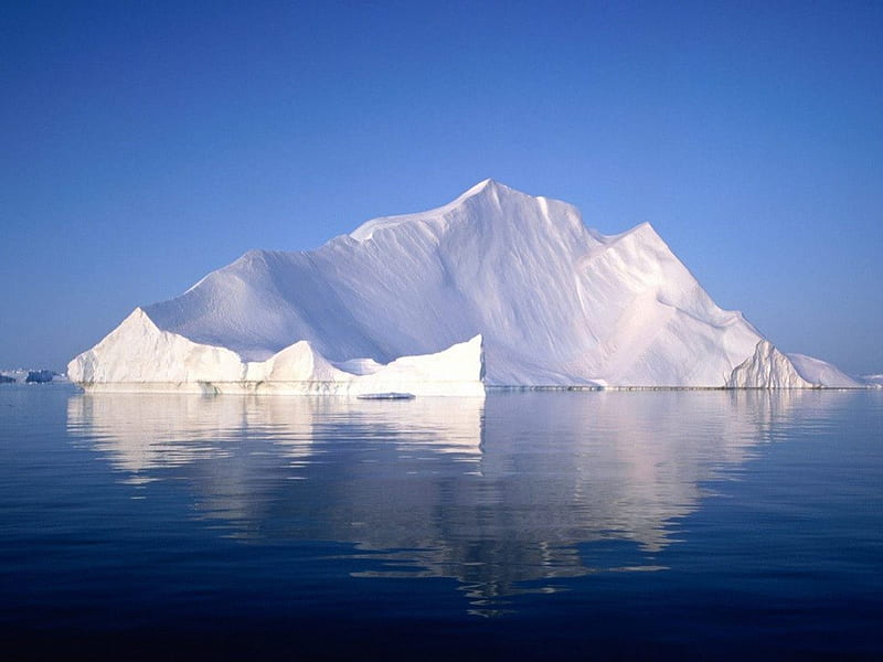 Through the Icebergs, iceberg, reflection, ocean, newfoundland, HD wallpaper