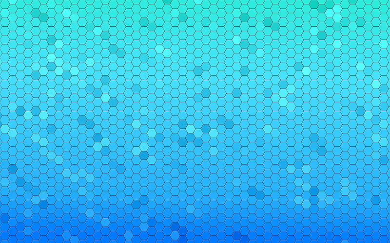 blue hexagons, abstract textures, minimalism, hexagons patterns, hexagons textures, blue backgrounds, honeycomb, background with hexagons, HD wallpaper